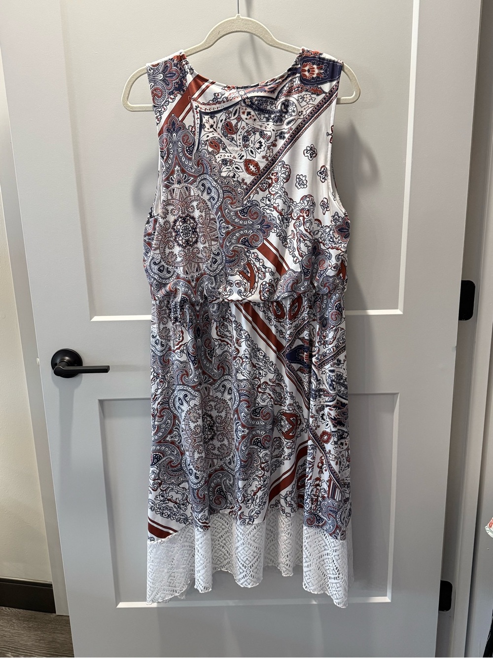 Live and Let Live XL Boho Paisley Crochet Lace Midi Dress